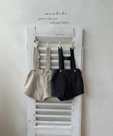 54[予約]monbebe linen suspender shorts