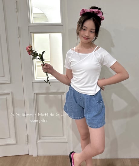 68[予約]matilda&lee denim shirring pants