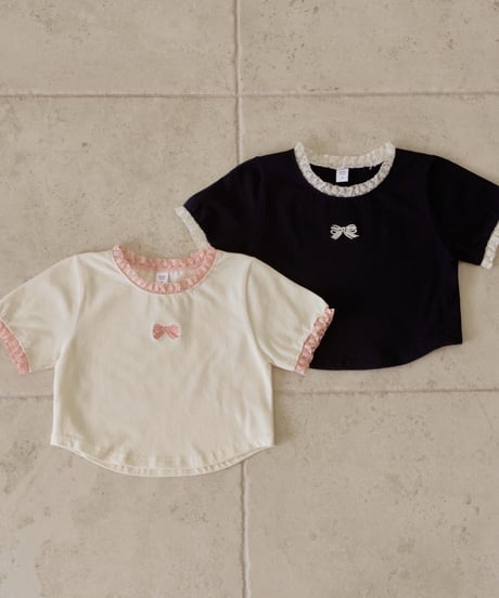 12[予約]momoann ribbon lace tee