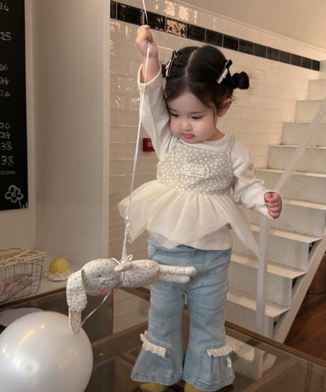 16[予約]mydaughter lala frill denim pants