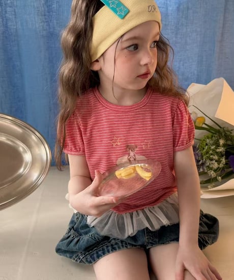 83[予約]aiai bebe striped tiered top