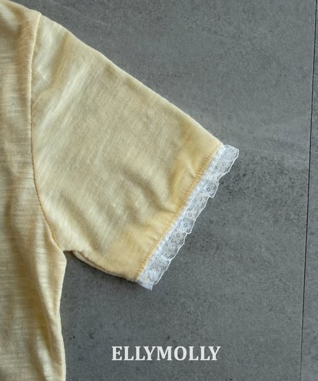 16[予約]ELLYMOLLY slab ribbon t-shirt