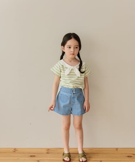 19[予約]mon Atelier love denim shorts