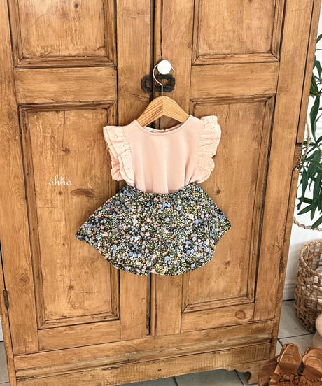 11[予約]ohho floral shirring skirt