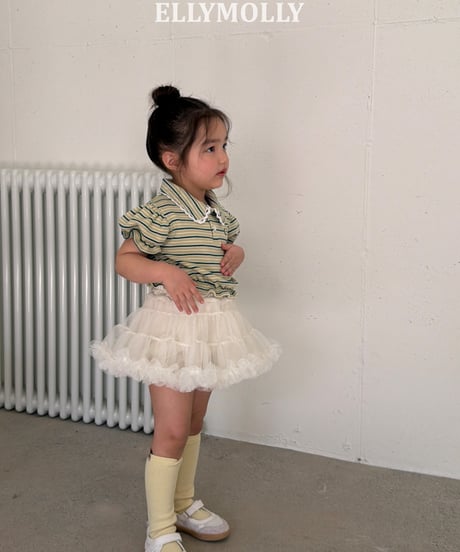 252[予約]ELLYMOLLY curling collar frill t