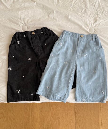 72[予約]ninibello ribbon sugar denim pants