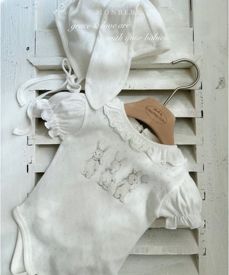 52[予約]monbebe rabbit eyelet suit