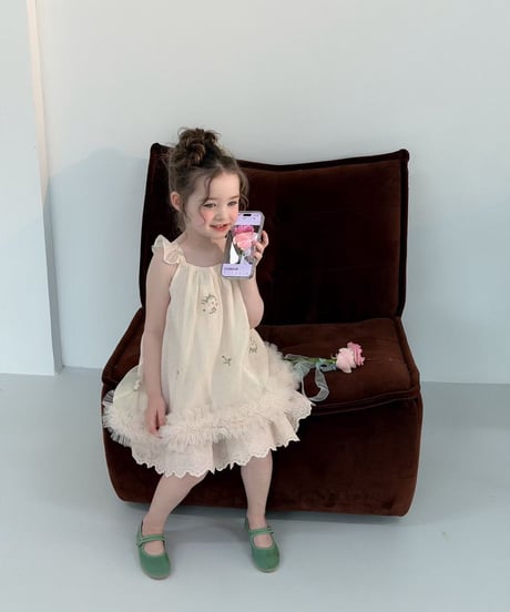 9[予約]aiai vintage cream frill dress
