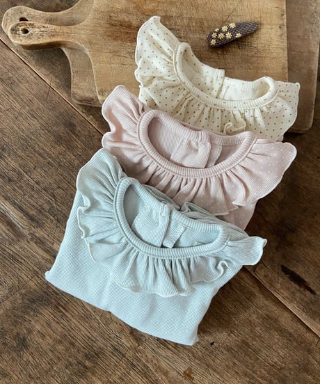 21[予約]anneshirley grayish frill dot t-shirt