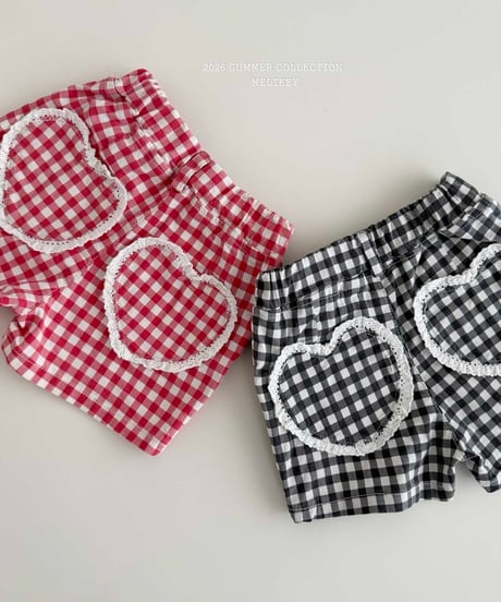 41[予約]melikey check heart pants