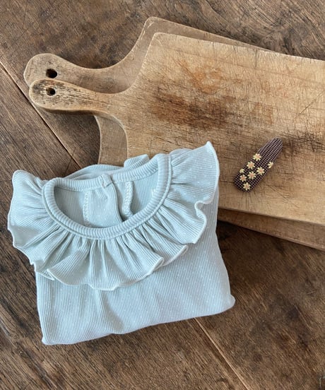 21[予約]anneshirley grayish frill dot t-shirt