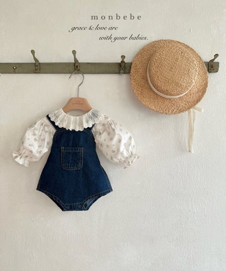 29[予約]monbebe bongbong denim overall pants