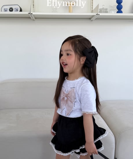 16[予約]ELLYMOLLY slab ribbon t-shirt