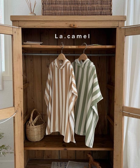 33[予約]La.camel stripe terry hood