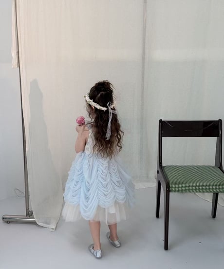 8[予約]aiai blue bell shirring dress