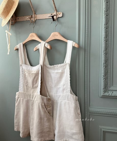 85[予約]monbebe pure linen suspender pants(adult)