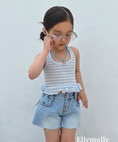 88[予約]ELLYMOLLY salt halter frill sleeveless