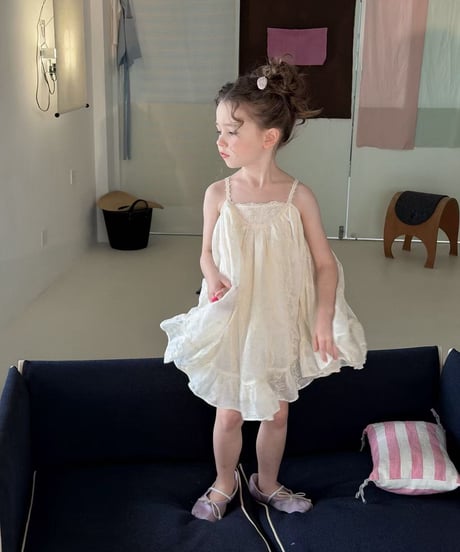 13[予約]aiai cream shirred volume dress