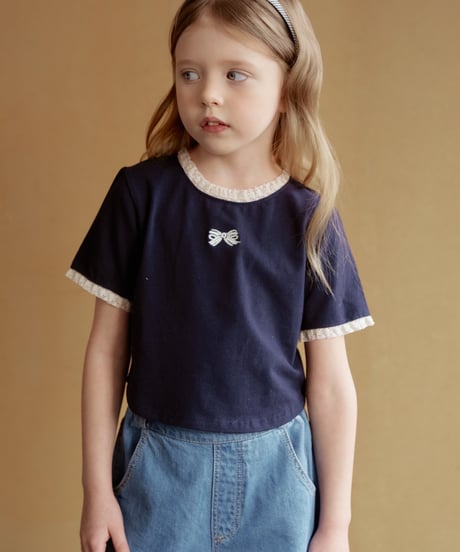 12[予約]momoann ribbon lace tee