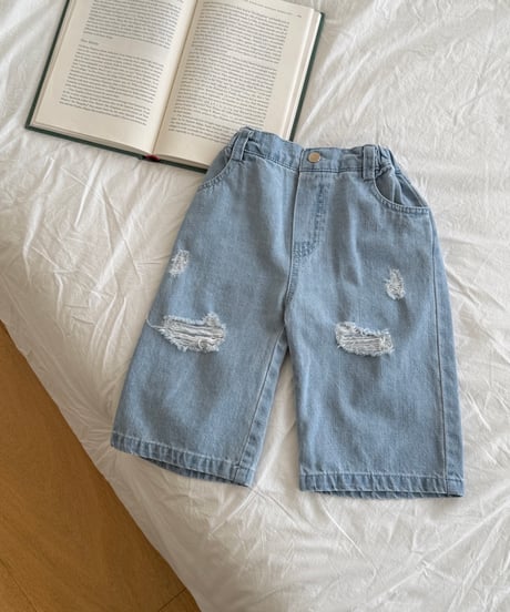 69[予約]ninibello damaged ice denim pants