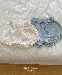 90[予約]ninibello heart frill denim pants