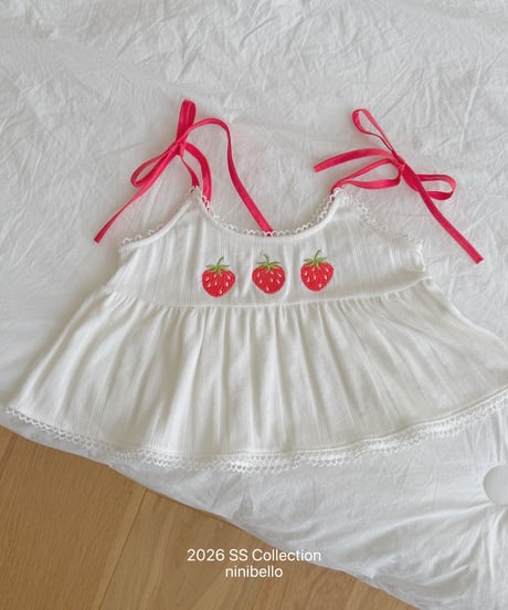 98[予約]ninibello berry eyelet blouse top