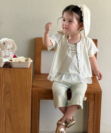 47[予約]mydaughter milk flower cotton cardigan set