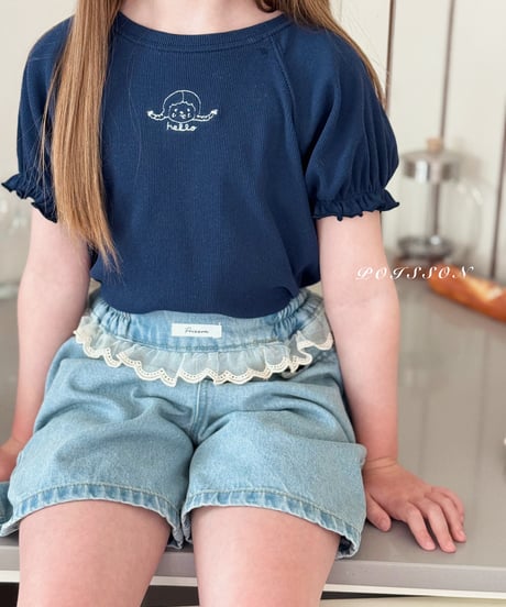 11[予約]poisson lalla lace short denim