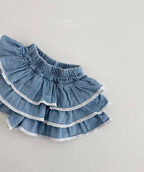 37[予約]melikey lace denim cancan skirt