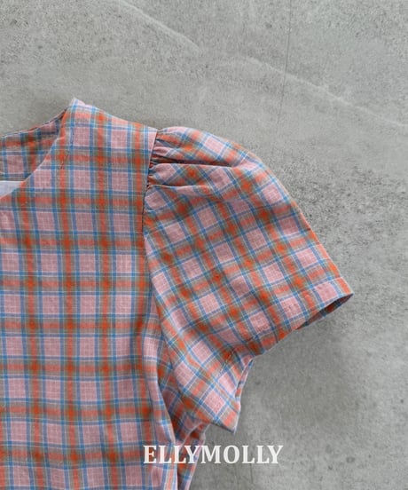 41[予約]ELLYMOLLY mellow check dress