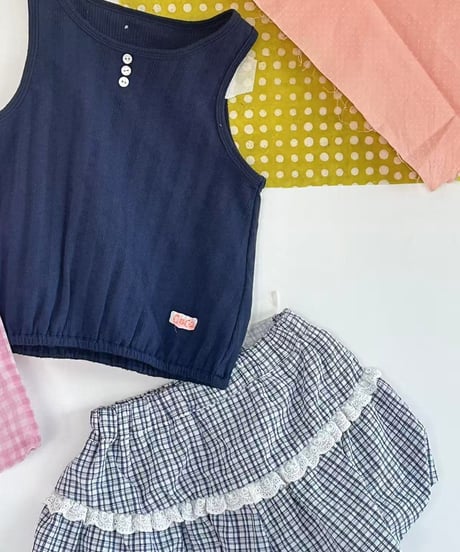 75[予約]aiai navy button sleeveless top