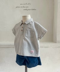 99[予約]monbebe leo check shirt