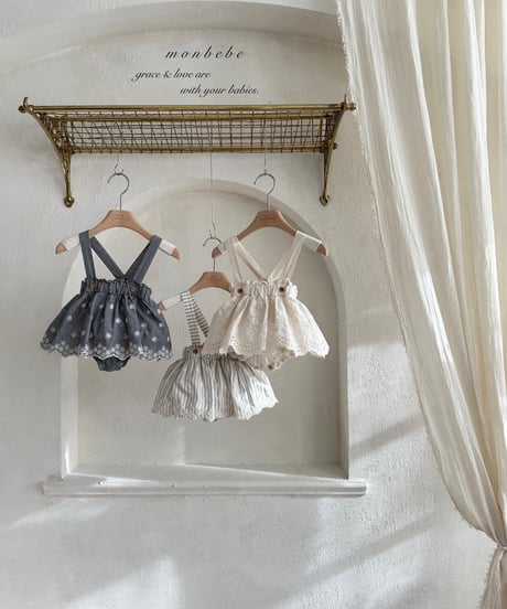 42[予約]monbebe embroidered suspender sk bloomers