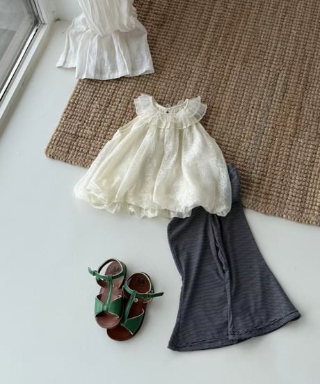 62[予約]aiai fine stripe bootcut leggings