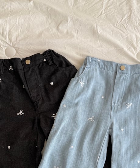 72[予約]ninibello ribbon sugar denim pants