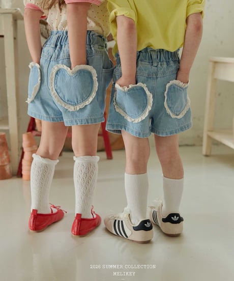 39[予約]melikey heart denim shorts