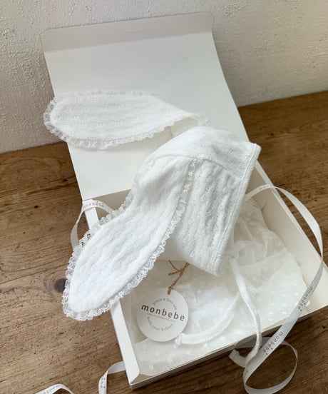 87[予約]monbebe knit bunny bonnet