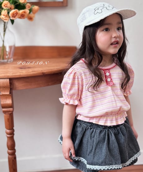 3[予約]poisson border puff tee