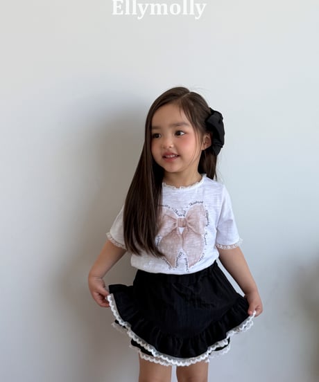 16[予約]ELLYMOLLY slab ribbon t-shirt