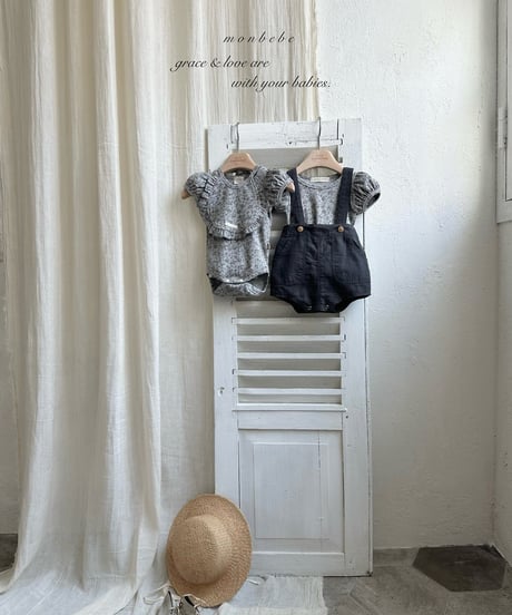 54[予約]monbebe linen suspender shorts