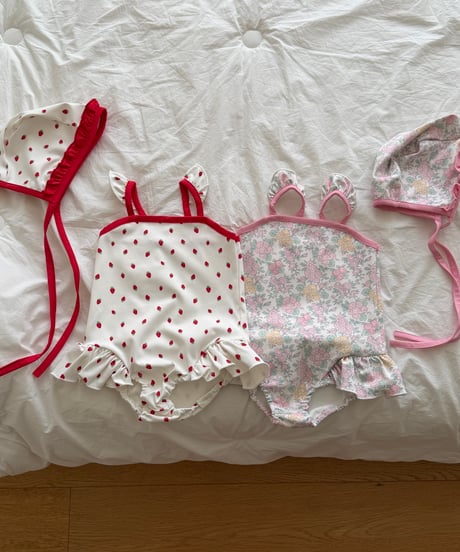 99[予約]ninibello rosie berry swimwear bonnet set