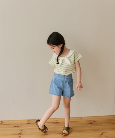 19[予約]mon Atelier love denim shorts