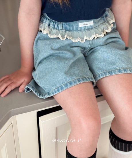 11[予約]poisson lalla lace short denim