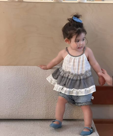 23[予約]mydaughter mini check tiered sleeveless top