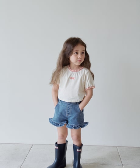 12[予約]momoann ribbon lace tee