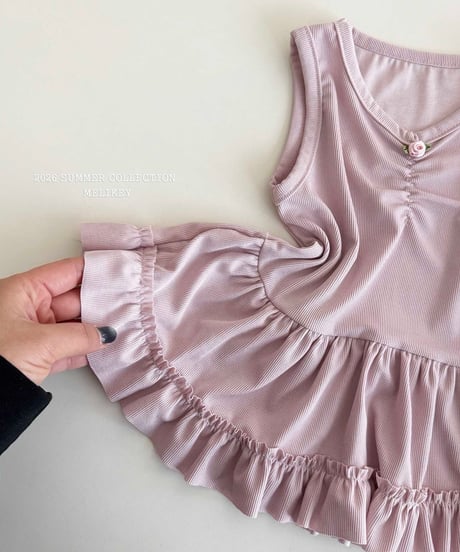 17[予約]melikey rose frill tank top
