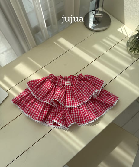 12[予約]jujua check skirt pants