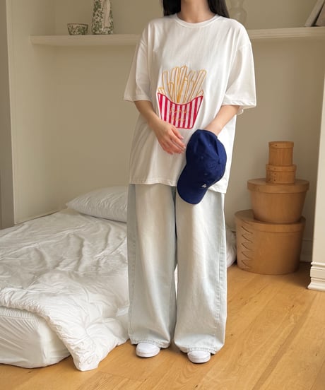 18[予約]ninibello french fries short sleeve t-shirt(adult)