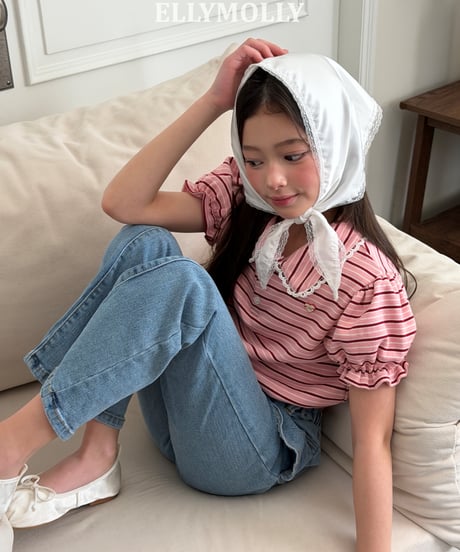 252[予約]ELLYMOLLY curling collar frill t
