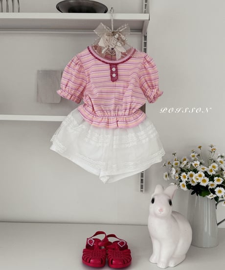 3[予約]poisson border puff tee
